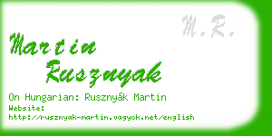 martin rusznyak business card